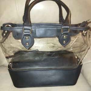 NWOT Womens Transparent Bag with Secret Bottom Compartment.